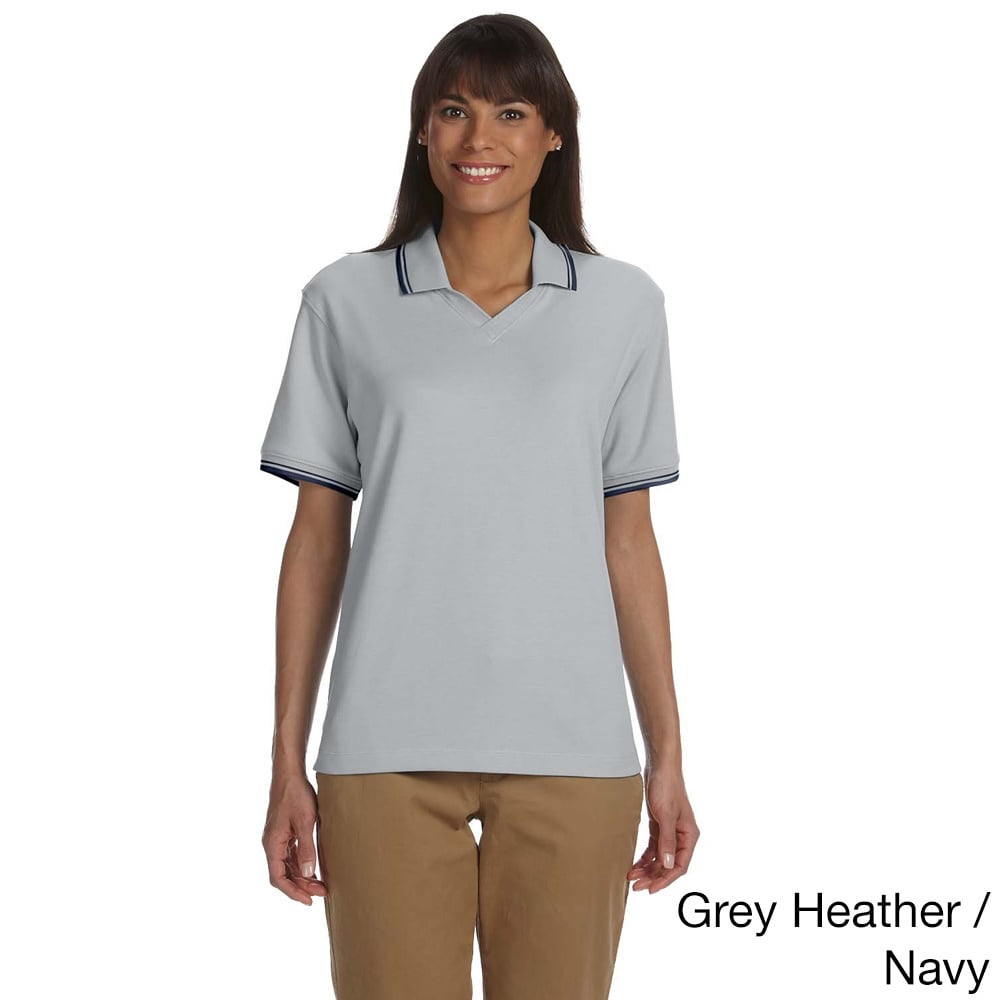 Devon   Jones Womens Tipped Perfect Pima Interlock Polo