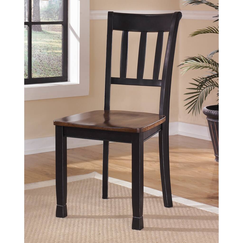 Signature Design by Ashley 'Owingsville' Medium Brown/ Black Ladderback Dining Chair (Set of 2)
