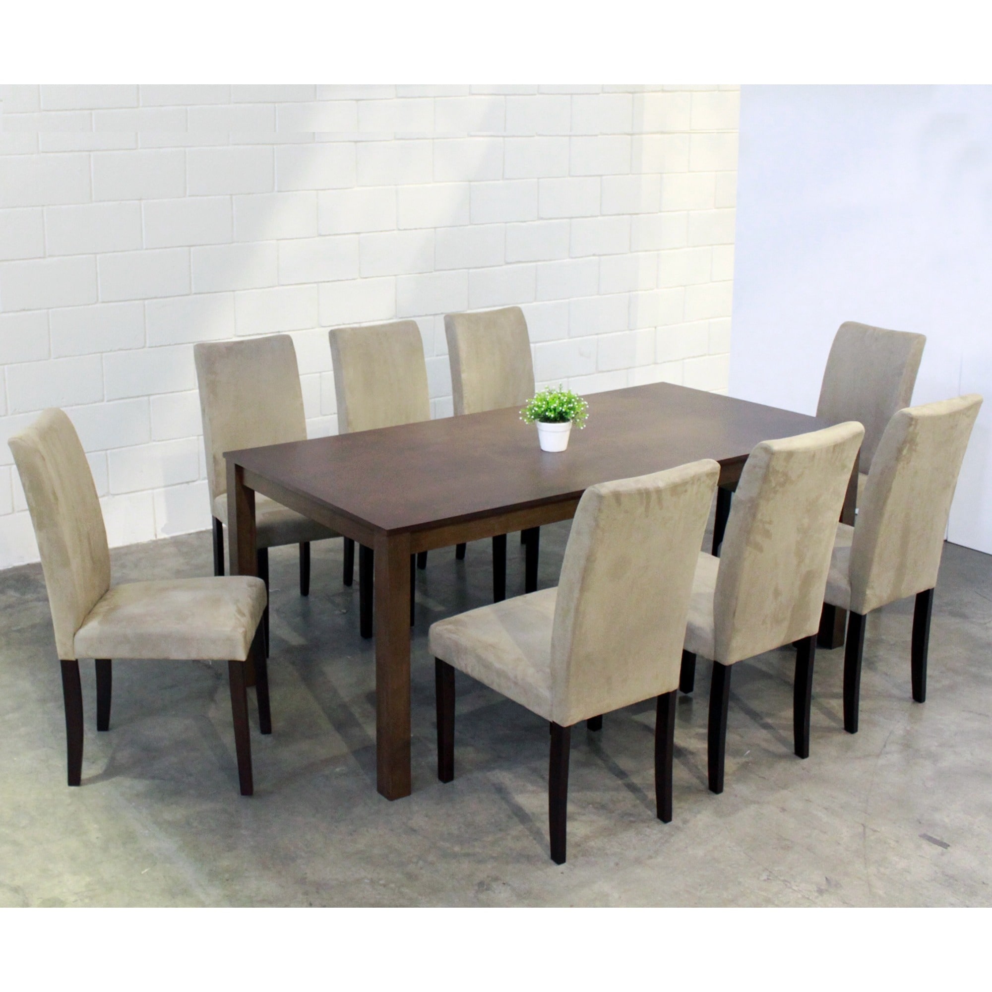 Warehouse Of Tiffany 9 piece Light Brown Juno Table Dining Set