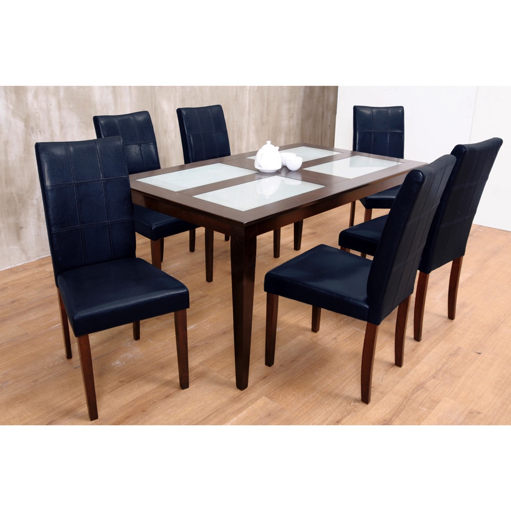 Warehouse Of Tiffany Bass Black 7 piece Dining Set