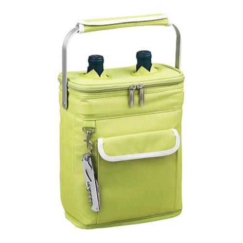 Picnic At Ascot Insulated Two Bottle Carrier Apple Green/white