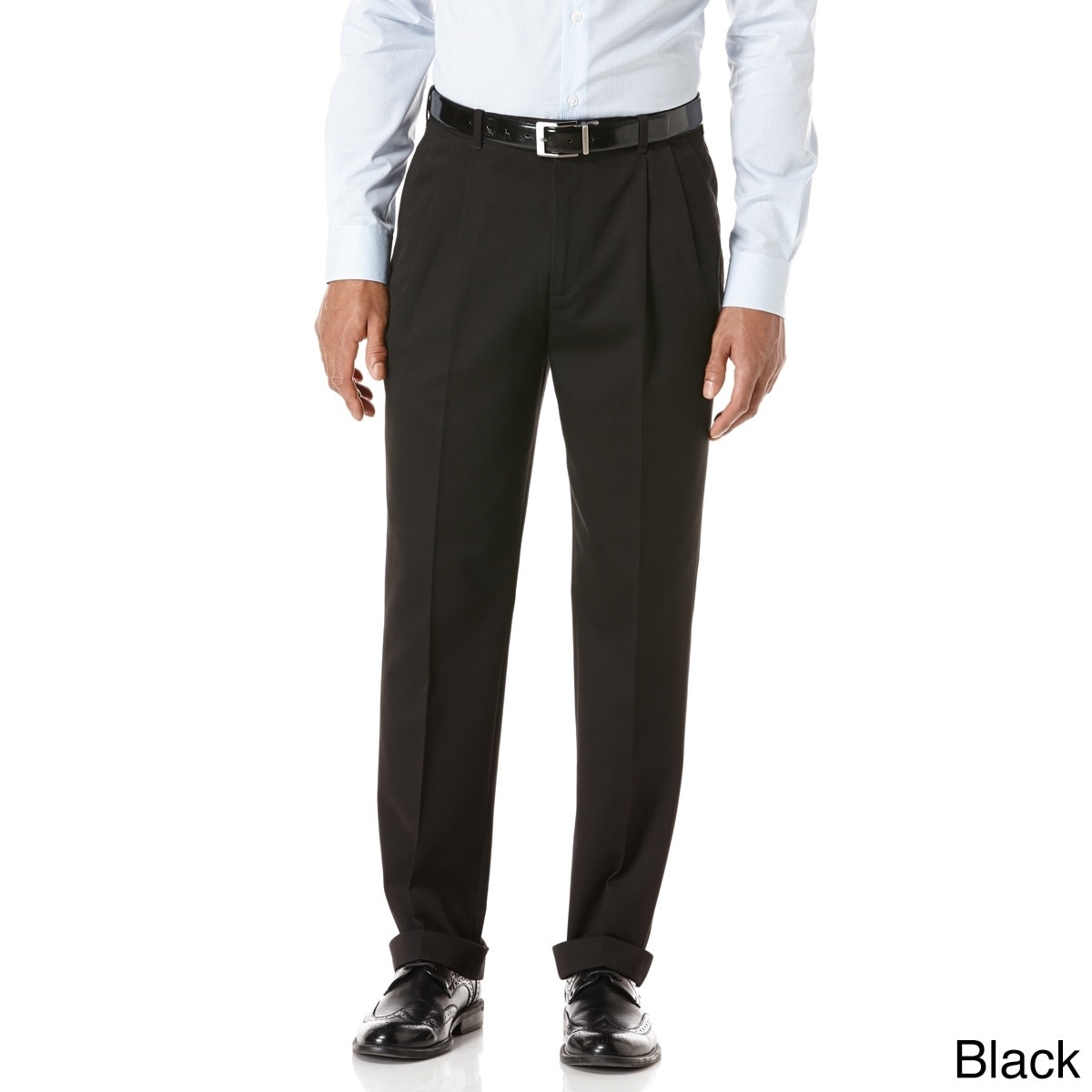 Perry Ellis Mens Portfolio Modern Fit Twill Pleated Pant