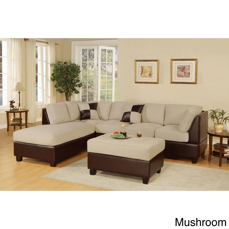 Montpellier Dual tone Sectional Sofa Set With Matching Ottoman