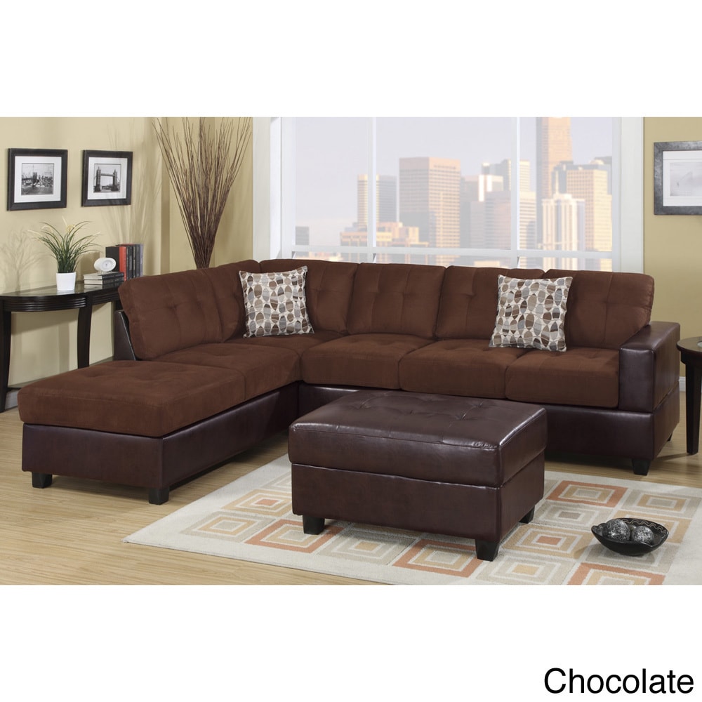 Veneto Double Trimmed Sectional Sofa With Free Ottoman