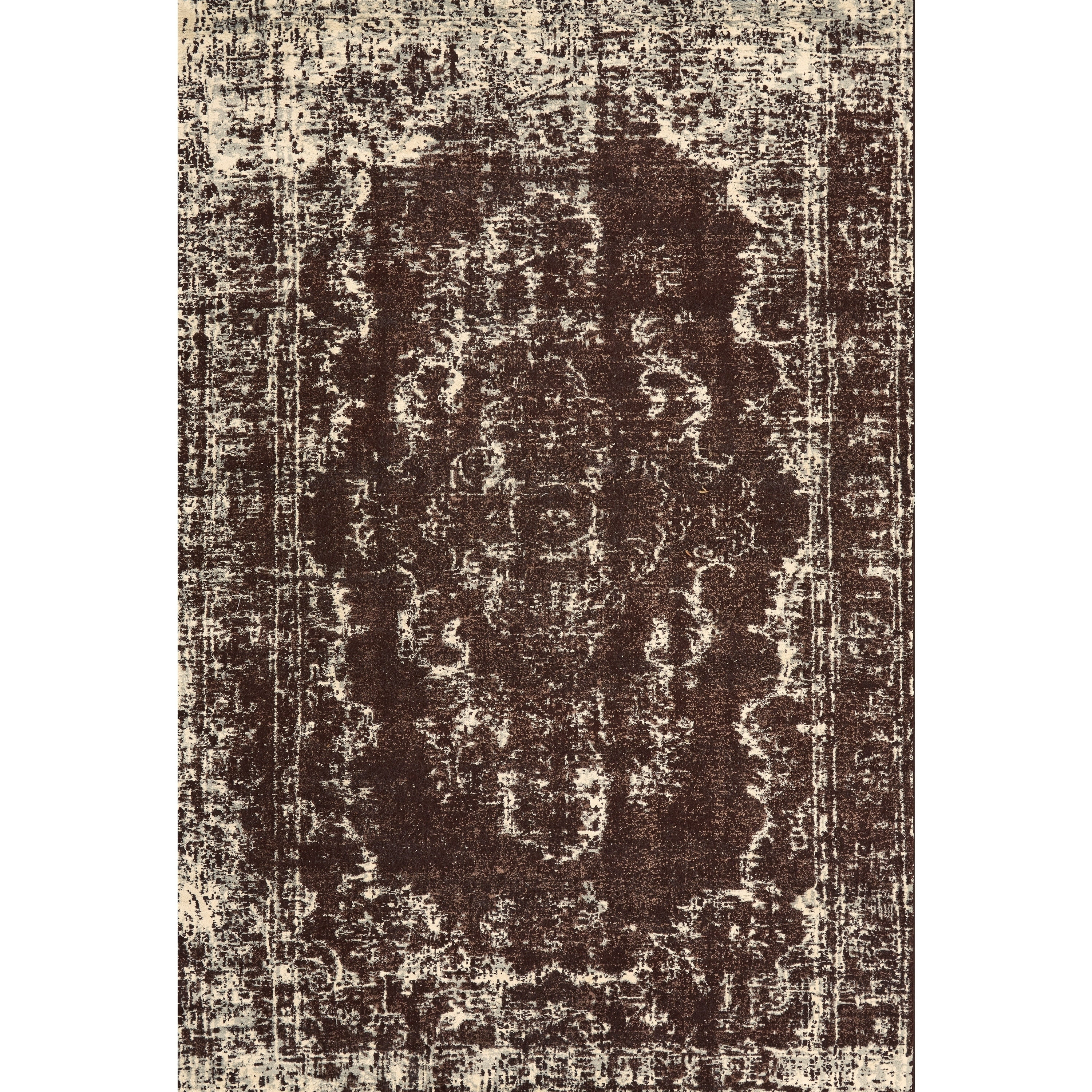 Settat Dark Chocolate/ Ecru Wool Area Rug (5 X 8)