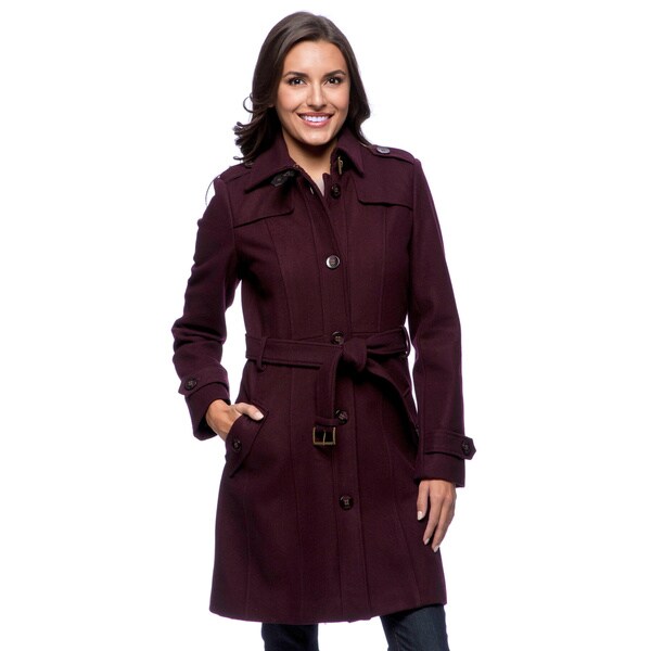 Shop Tommy Hilfiger Women's Belted Military-style Coat - Overstock ...