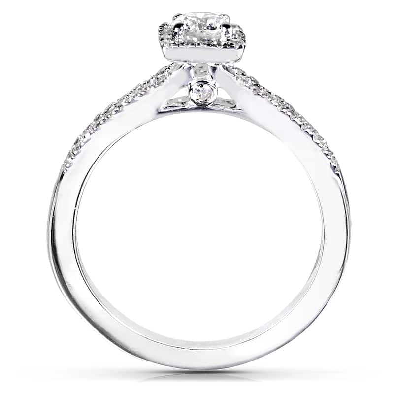 Annello by Kobelli 14k White Gold 1/3ct TDW Round-cut Diamond Promise Ring