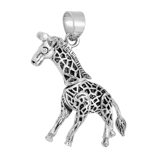 17/" /& 23/" 925 Sterling Silver LARGE ANIMAL GIRAFFE PENDANT NECKLACE *OFFER*