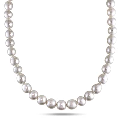 Miadora Signature Collection 14k Yellow Gold South Sea Pearl Necklace (8.5-10 mm)