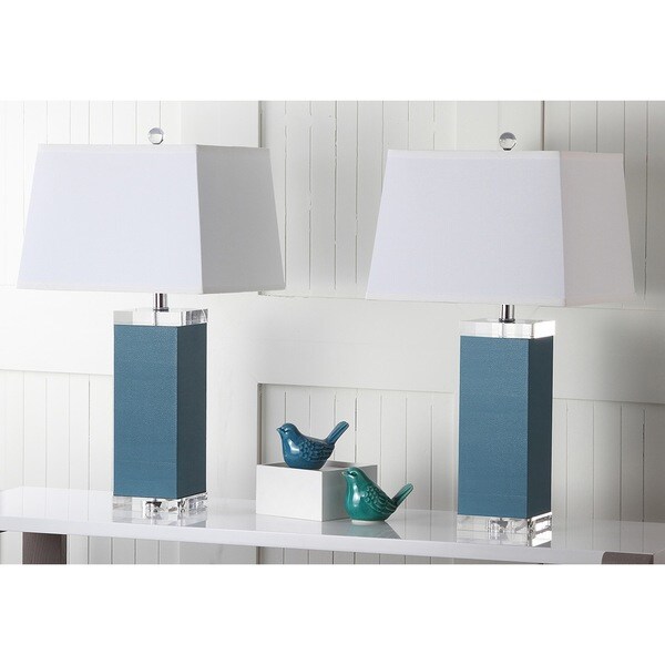 Shop Safavieh Lighting 25.5inch Blue Deco Leather Table Lamp (Set of 2