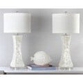 Safavieh Lighting 30.5-inch White Shelley Concave Table Lamp (Set of 2) - 14" x 14" x 30"