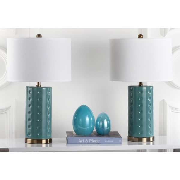 Shop Safavieh Lighting 26-inch Blue Roxanne Table Lamp ...