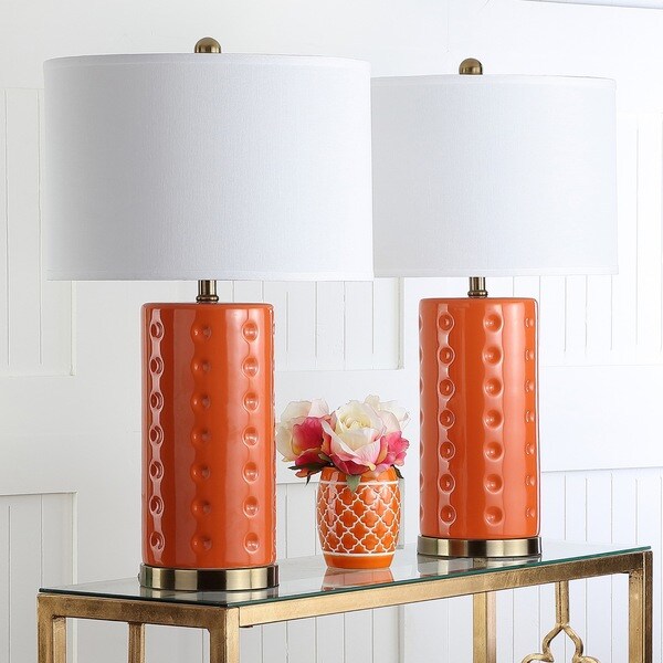 Shop Safavieh Lighting Roxanne 26Inch Orange Table Lamp (Set of 2