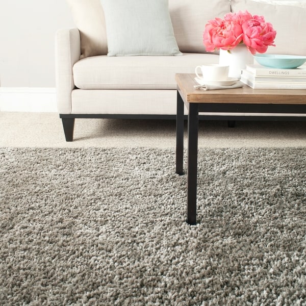 Safavieh Handmade Popcorn Shag Silver Polyester Rug (8' x 10')