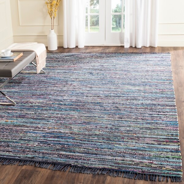 Safavieh Hand-woven Rag Rug Ink Cotton Rug - 9' x 12'