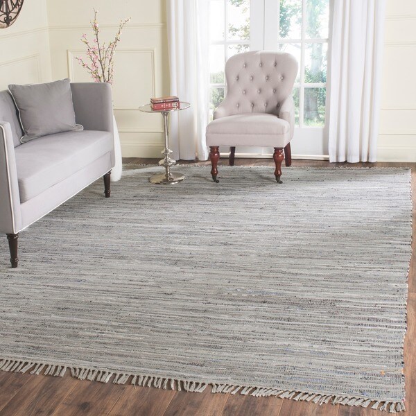 Safavieh Hand-woven Rag Rug Grey Cotton Rug - 6' x 9'