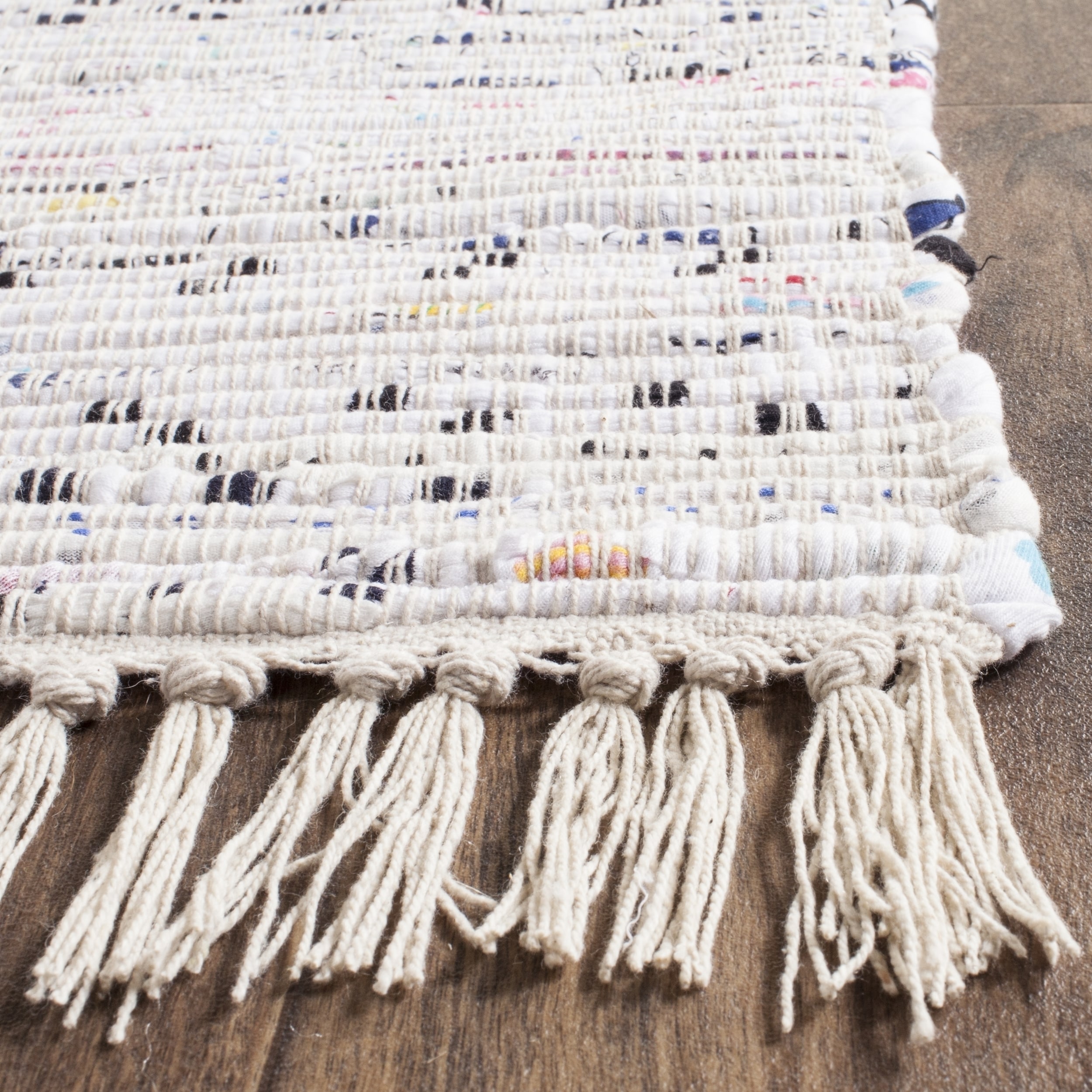 Safavieh Handwoven Rag Rug White Cotton Rug 6' x 6' Square eBay