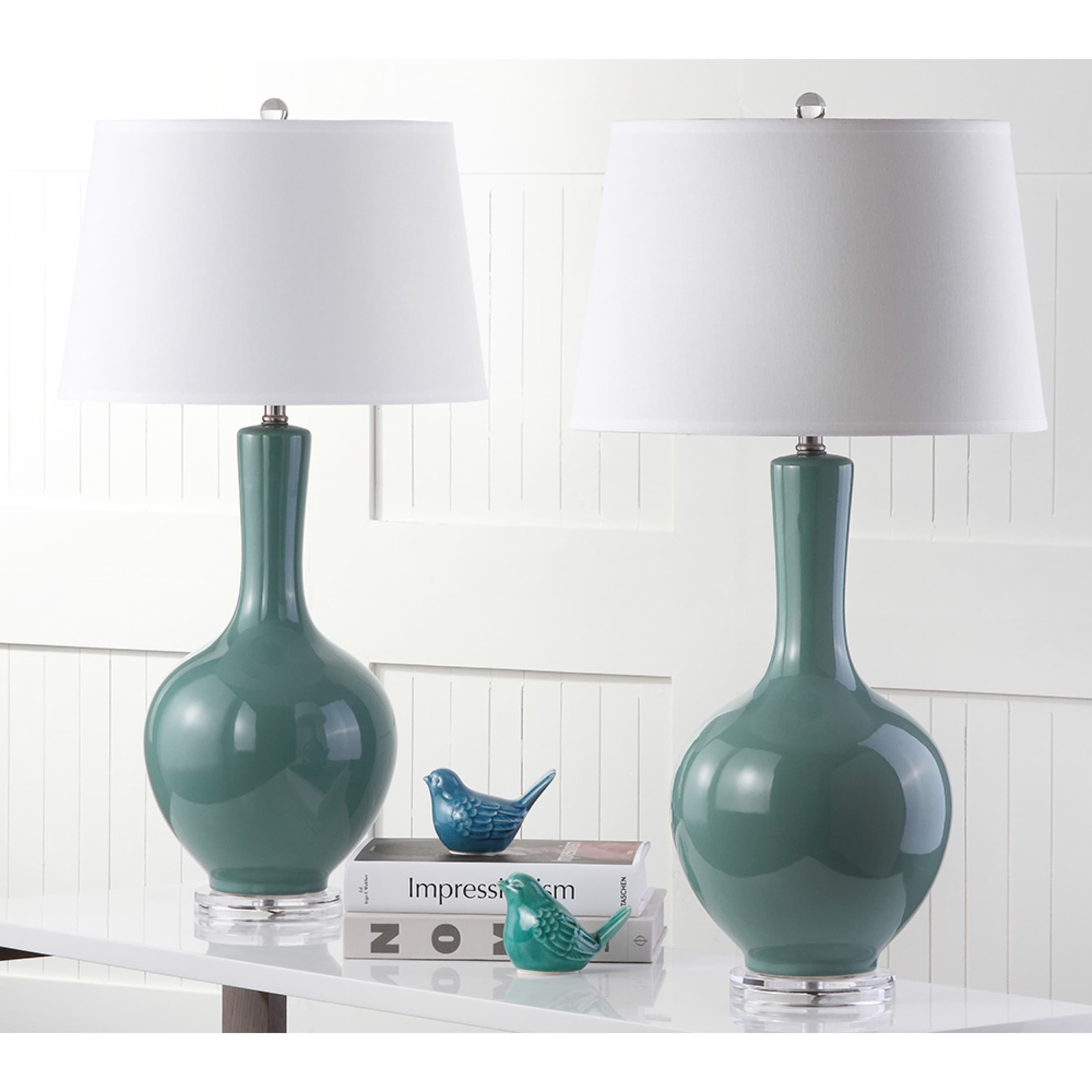 Safavieh Indoor 1 light Teal Blanche Gourd Lamp (set Of 2)