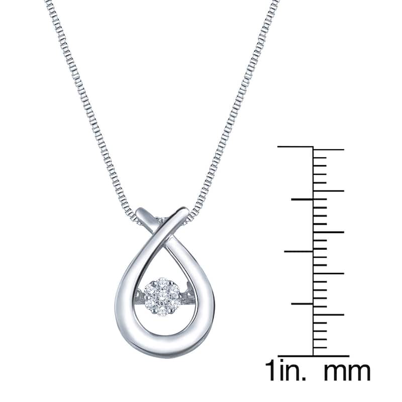 Auriya 14k White Gold 1/8ct TDW Cluster Dancing Stone Diamond Necklace (H-I, I1-I2)