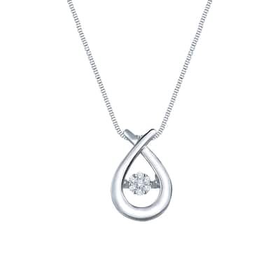 Auriya 14k White Gold 1/8ct TDW Cluster Dancing Stone Diamond Necklace (H-I, I1-I2)