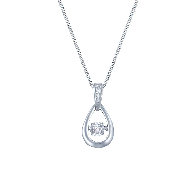 Auriya 14k White Gold 1/10ct TDW Dancing Stone Diamond Necklace (H-I, I1-I2)