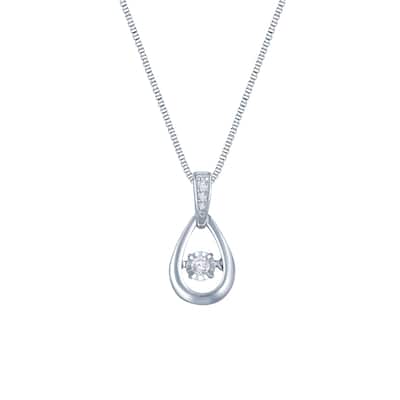 Auriya 14k White Gold 1/10ct TDW Dancing Stone Diamond Necklace (H-I, I1-I2)