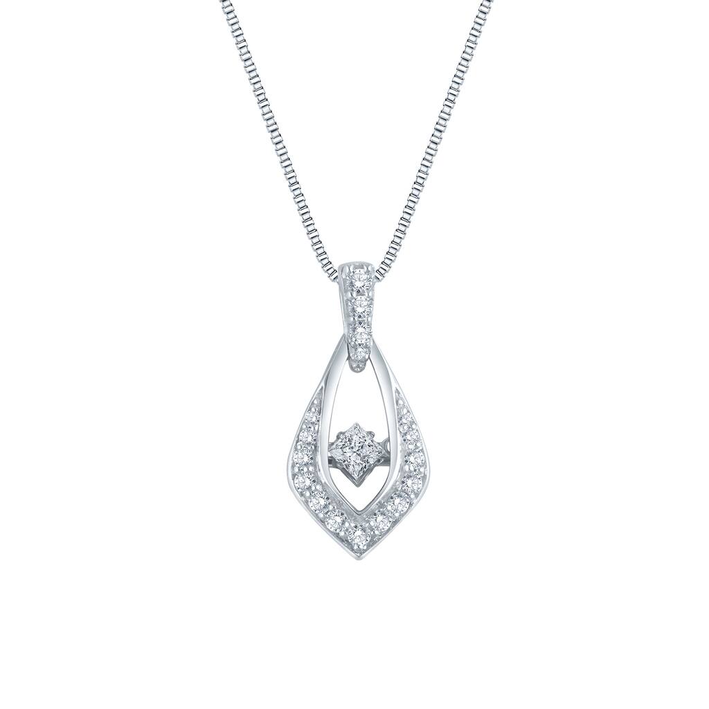 Auriya 14k White Gold 1/2ct TDW Dancing Diamond Pendant Necklace (H-I, I1-I2)