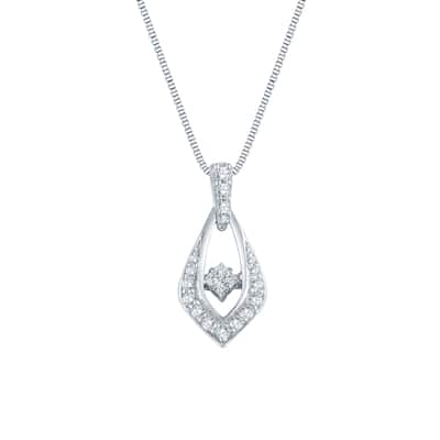 Auriya 14k White Gold 1/2ct TDW Dancing Diamond Pendant Necklace (H-I, I1-I2)