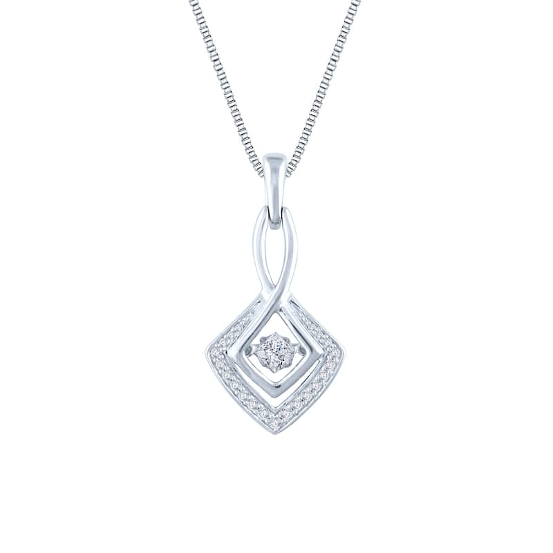 Auriya 14k White Gold 1/3ct TDW Princess-cut Dancing Stone Diamond Necklace