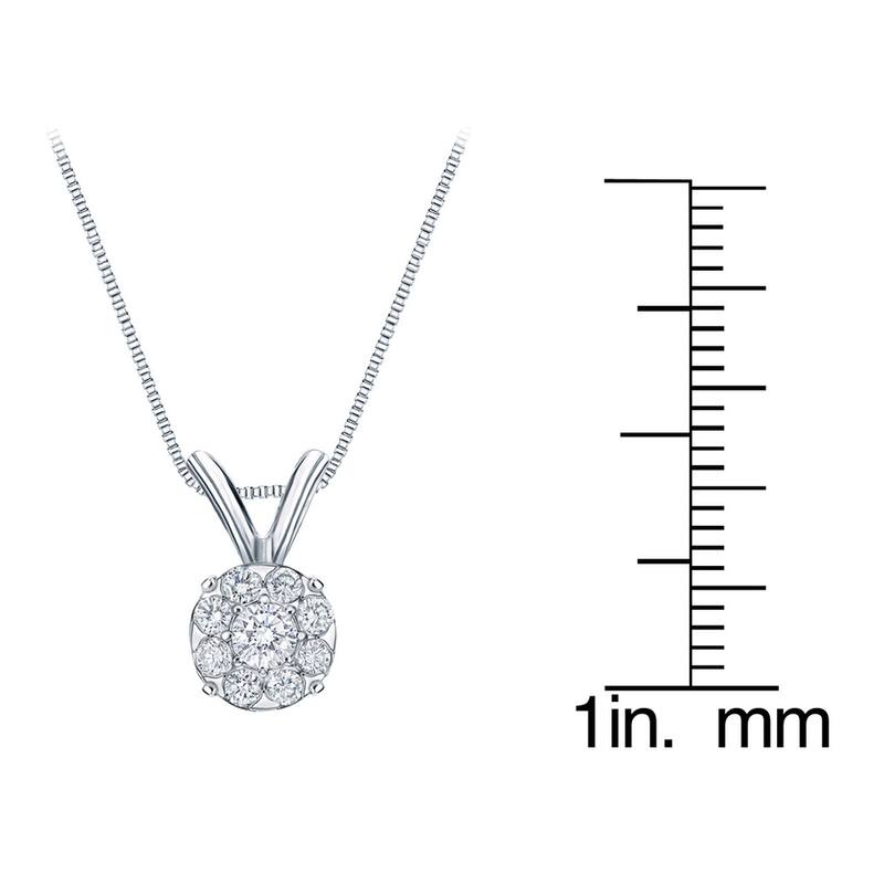 Auriya 14k Gold Halo Diamond Necklace 1/4ct TDW (H-I, SI1-SI2)