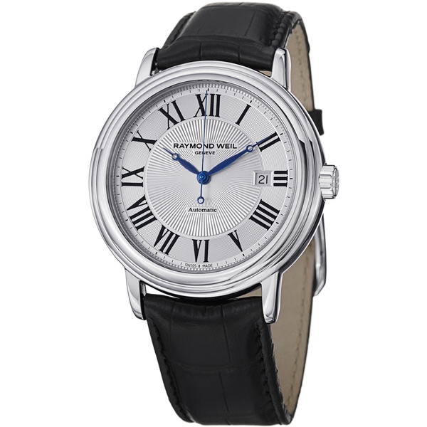 Raymond Weil Mens 2847 STC 00659 Maestro Silver Dial Black Leather