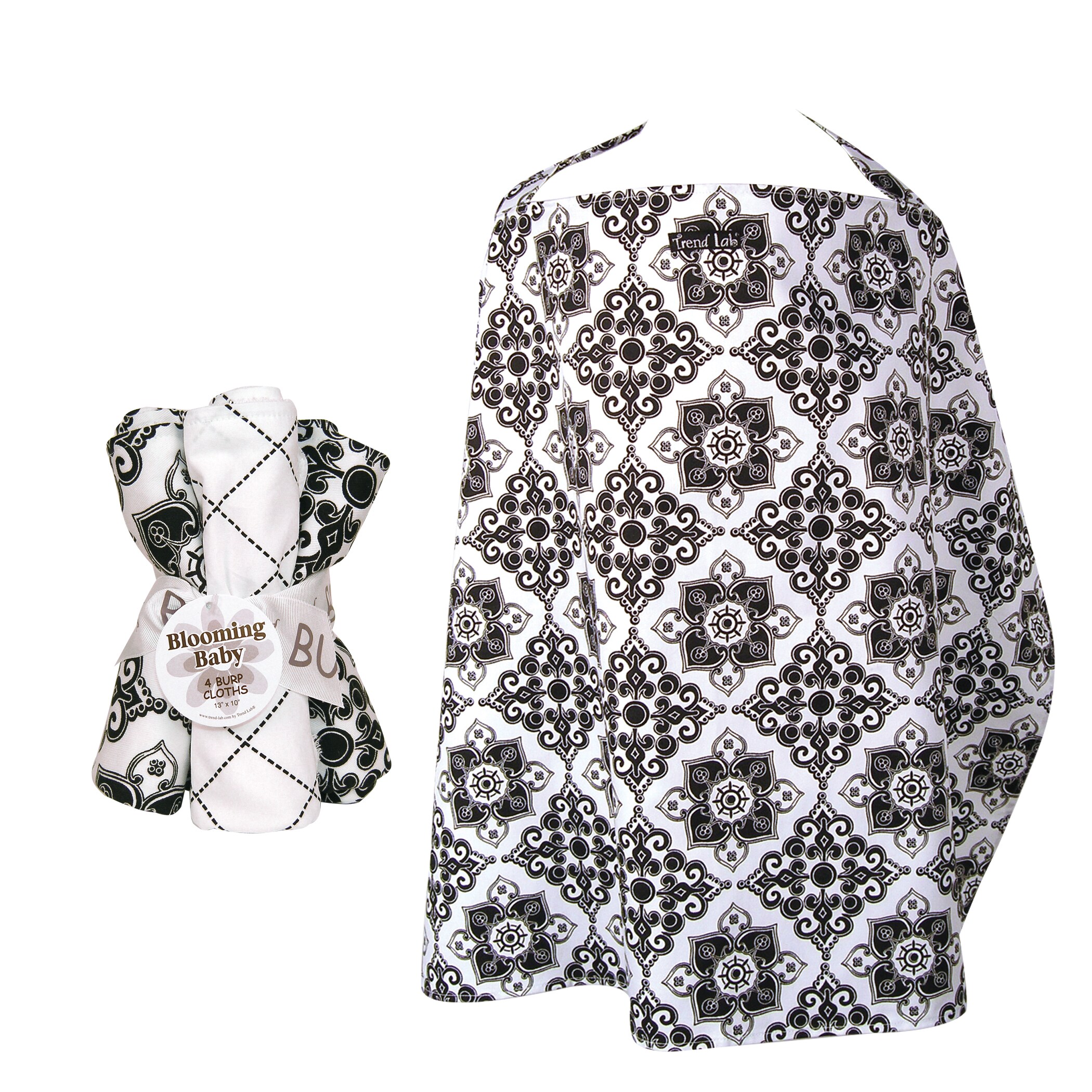 Trend Lab 5 piece Nursing Cover And Burp Cloth Set In Versailles