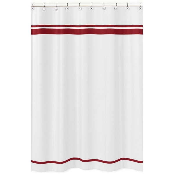 Shop Sweet Jojo Designs Hotel Red/ White Shower Curtain - Free Shipping ...