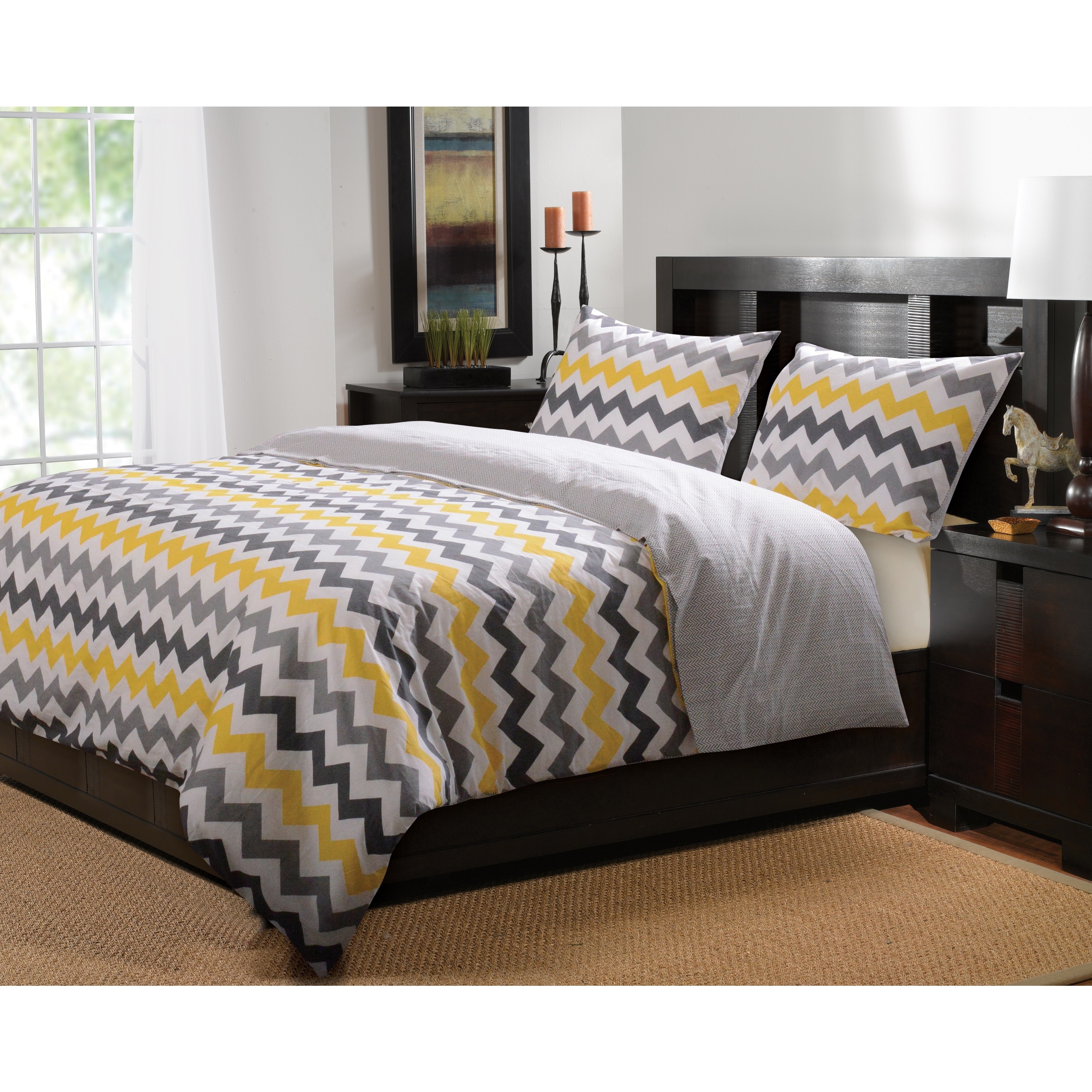 Vida Button Closure Cotton Duvet Cover Set