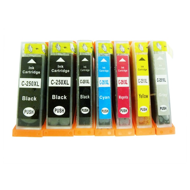 7 pack Replacing Canon Pgi 250 Cli 251 Ink Cartridge For Pixma Mg5420 Mg5450 Mg6320 Mg6350 Mx922 Ip7220 Ip7250 Mx722