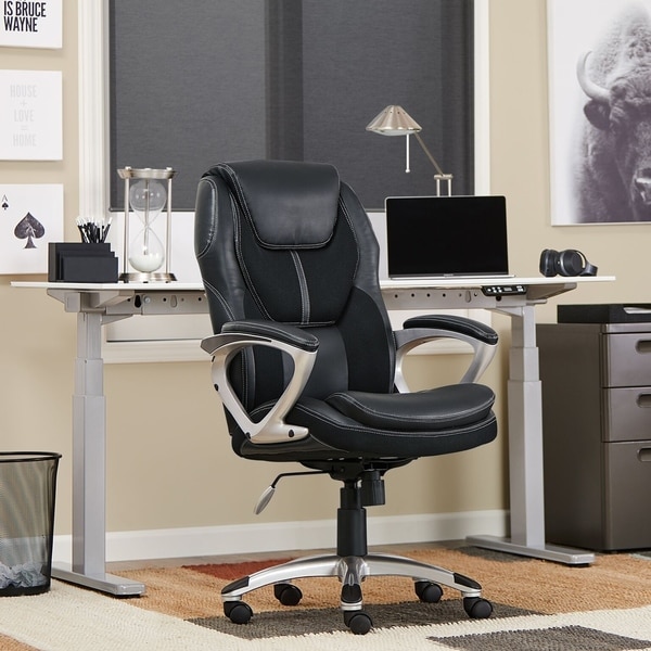 Office Serta Black Mesh Fabric Big Tall Manager Chair Office Desk