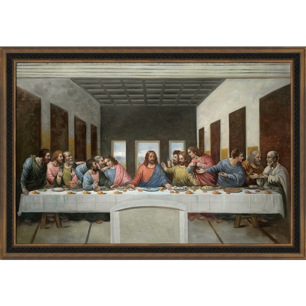 Leonardo Da Vinci The Last Supper Hand Painted Framed Canvas Art - Free ...