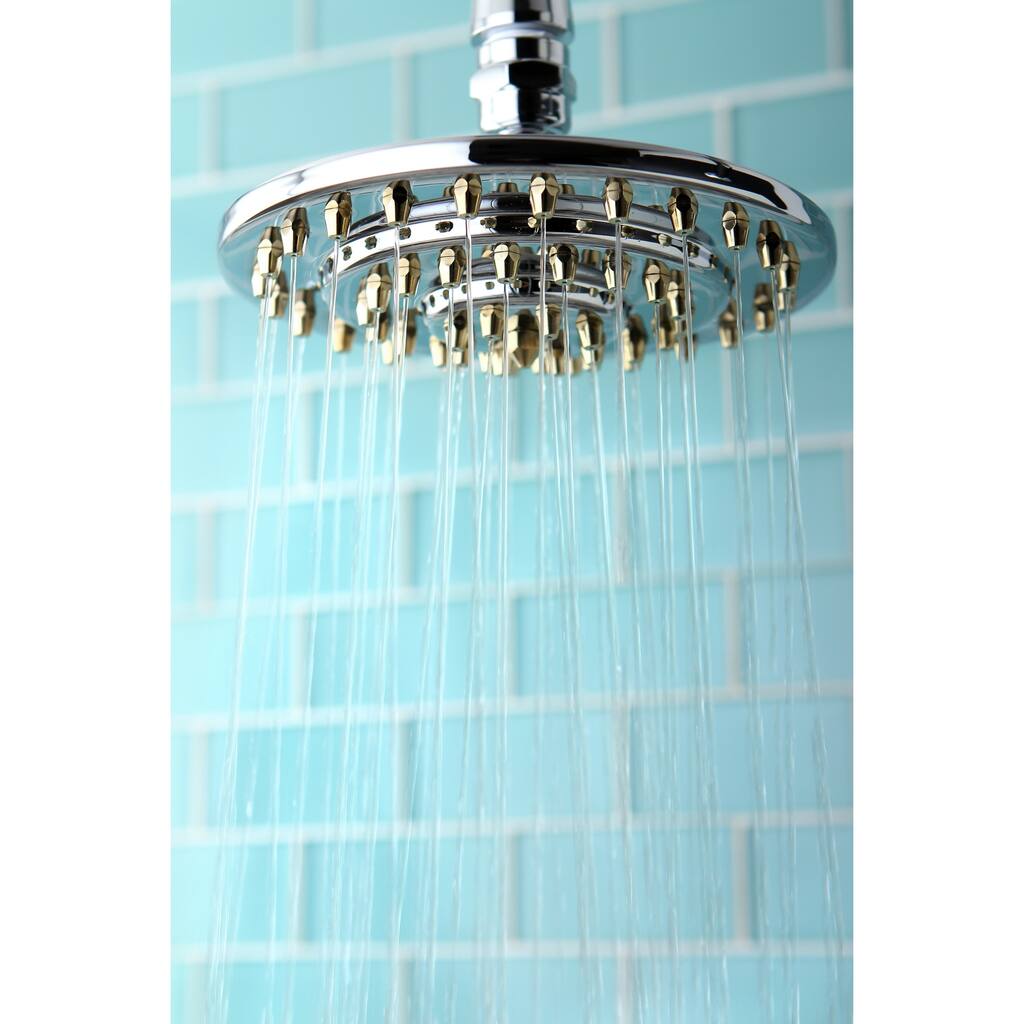 Kingston Brass Rainfall Chrome/Polished Brass 6-inch Shower Head
