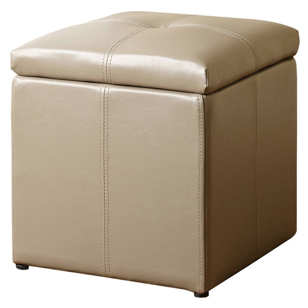 Abbyson Living Grey Parker Storage Leather Tufted Ottoman