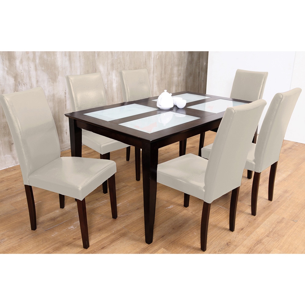 Warehouse Of Tiffany Warehouse Of Tiffanys 7 piece Cream Shino Dining Set Beige Size 7 Piece Sets