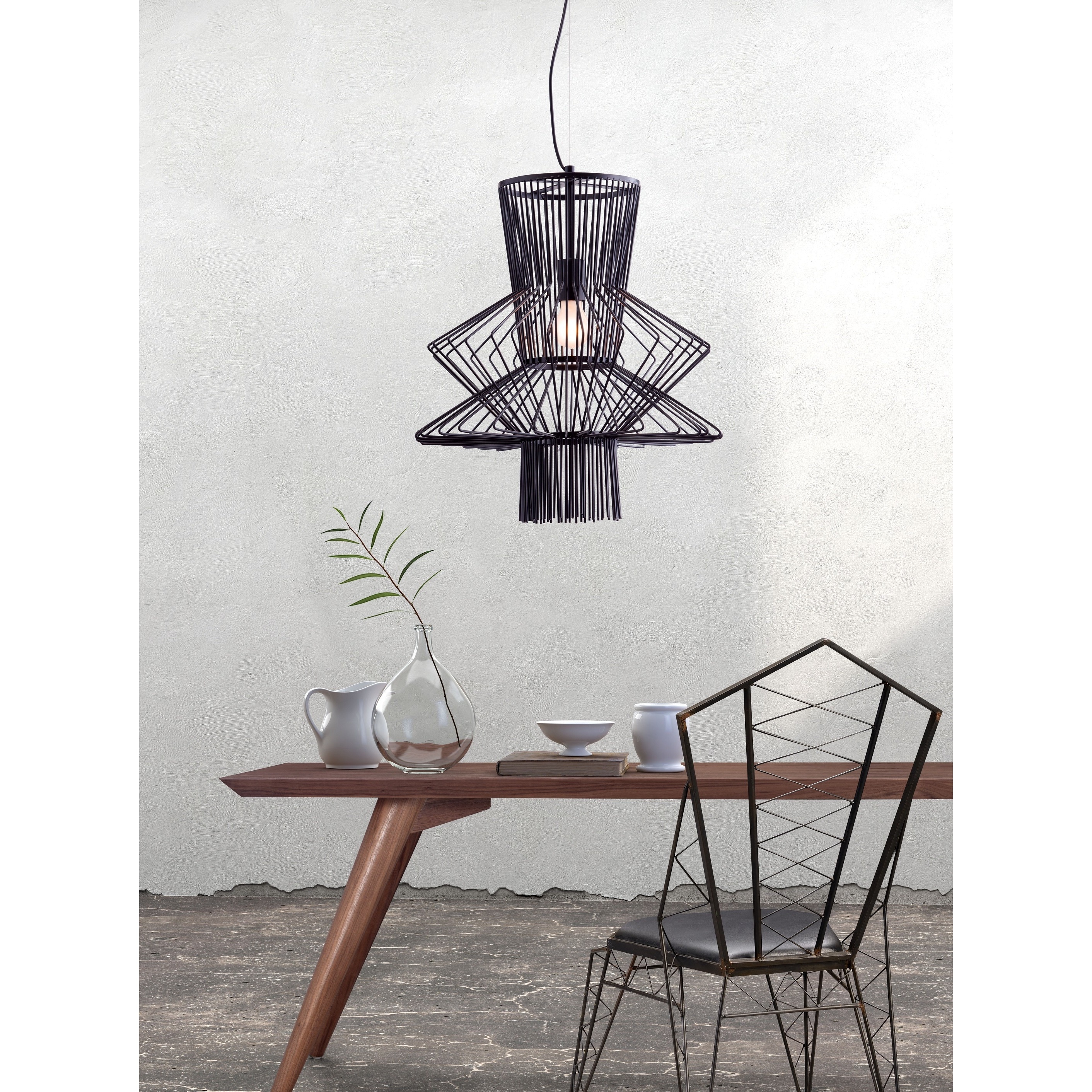 Tornado 1 light Black Ceiling Lamp