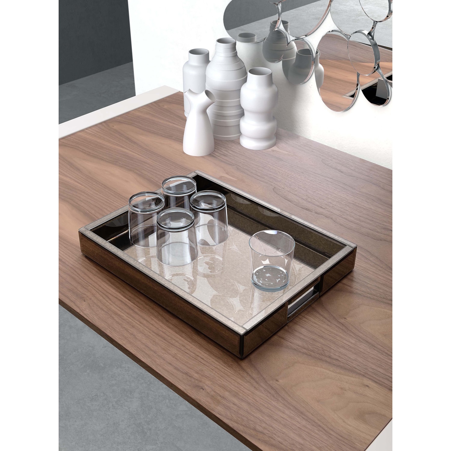 Grandmaster Rectangular Mirrored Tray