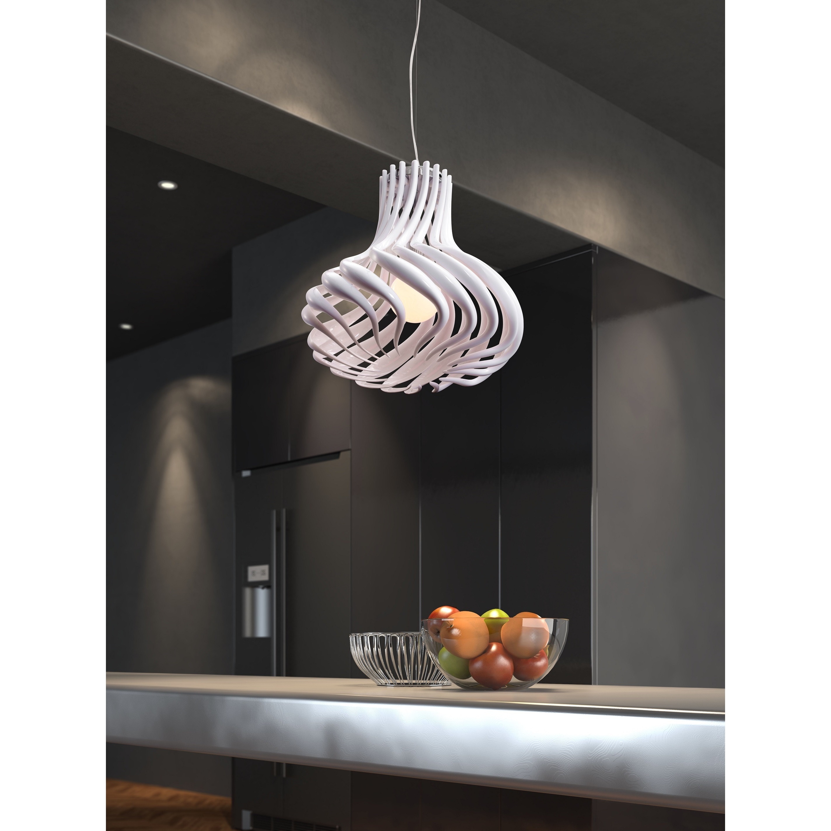 Tsunami Single light White Ceiling Lamp