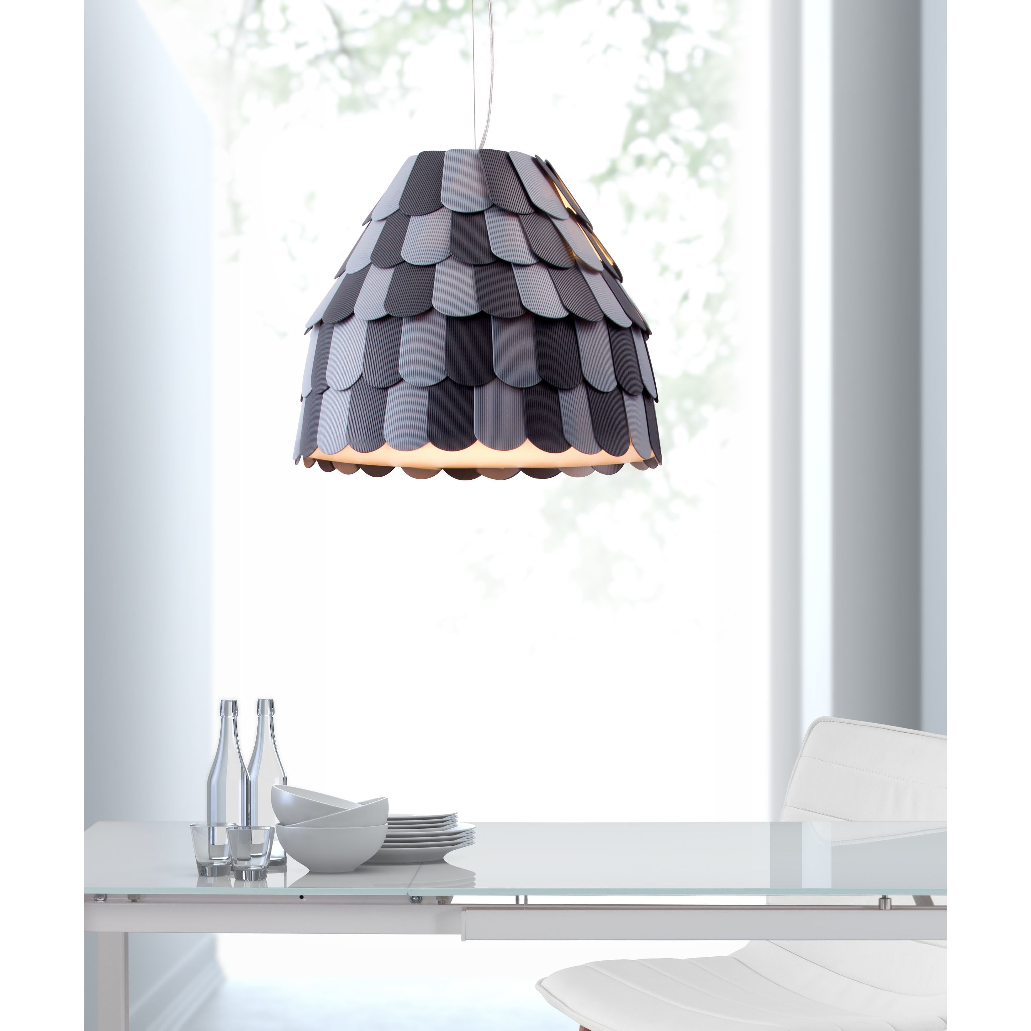 Mesocyclone Single light Grey Ceiling Lamp