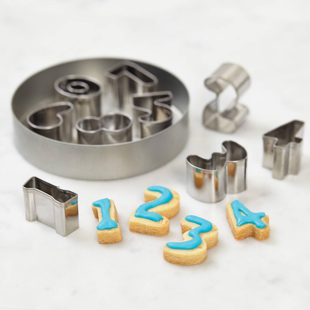 Cake Boss Decorating Tools 9-Piece Stainless Steel Number Fondant and Cookie Cutter Set - Stainless Steel
