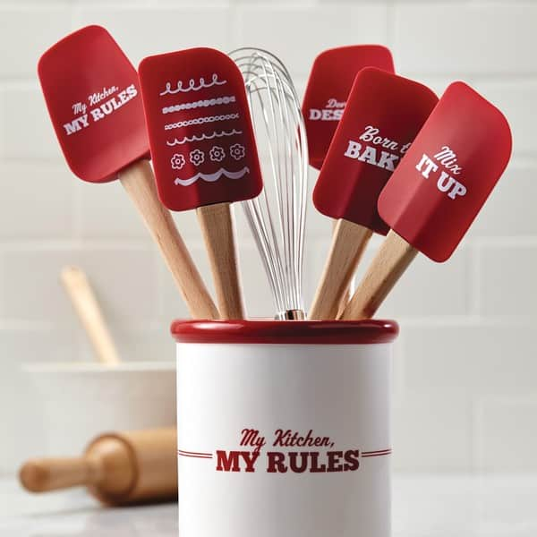 Kitchen Decorating Mixing Stir Cake Cream Rubber Spatula Scraper Red - 20.7 x 4.2 x 1cm