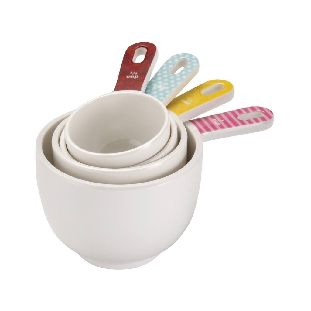 Cake Boss Countertop Accessories 4-piece Basic Pattern Melamine Measuring Cup Set
