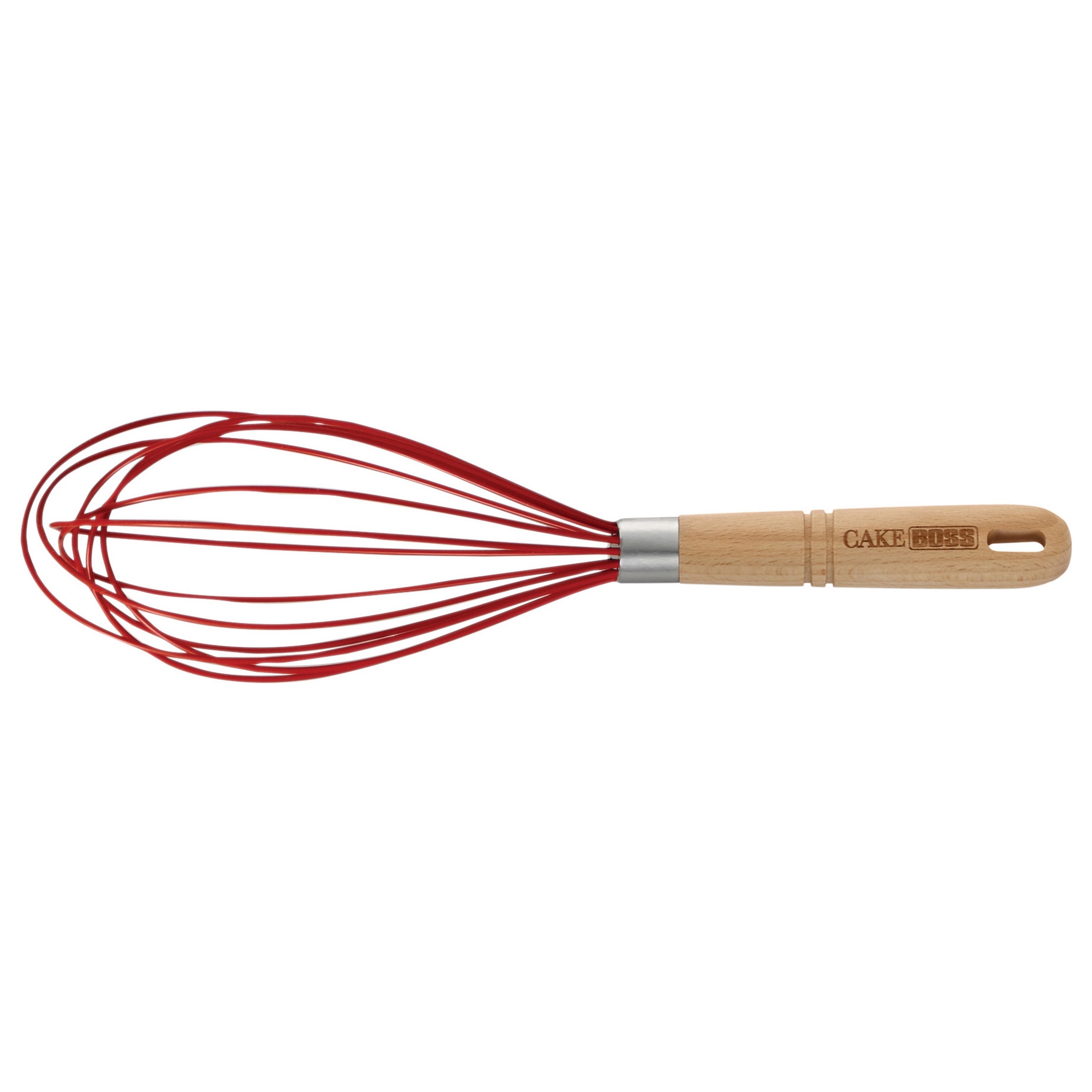 Cake Boss Beechwood 10'' Ballon Whisk With Overmold - Red