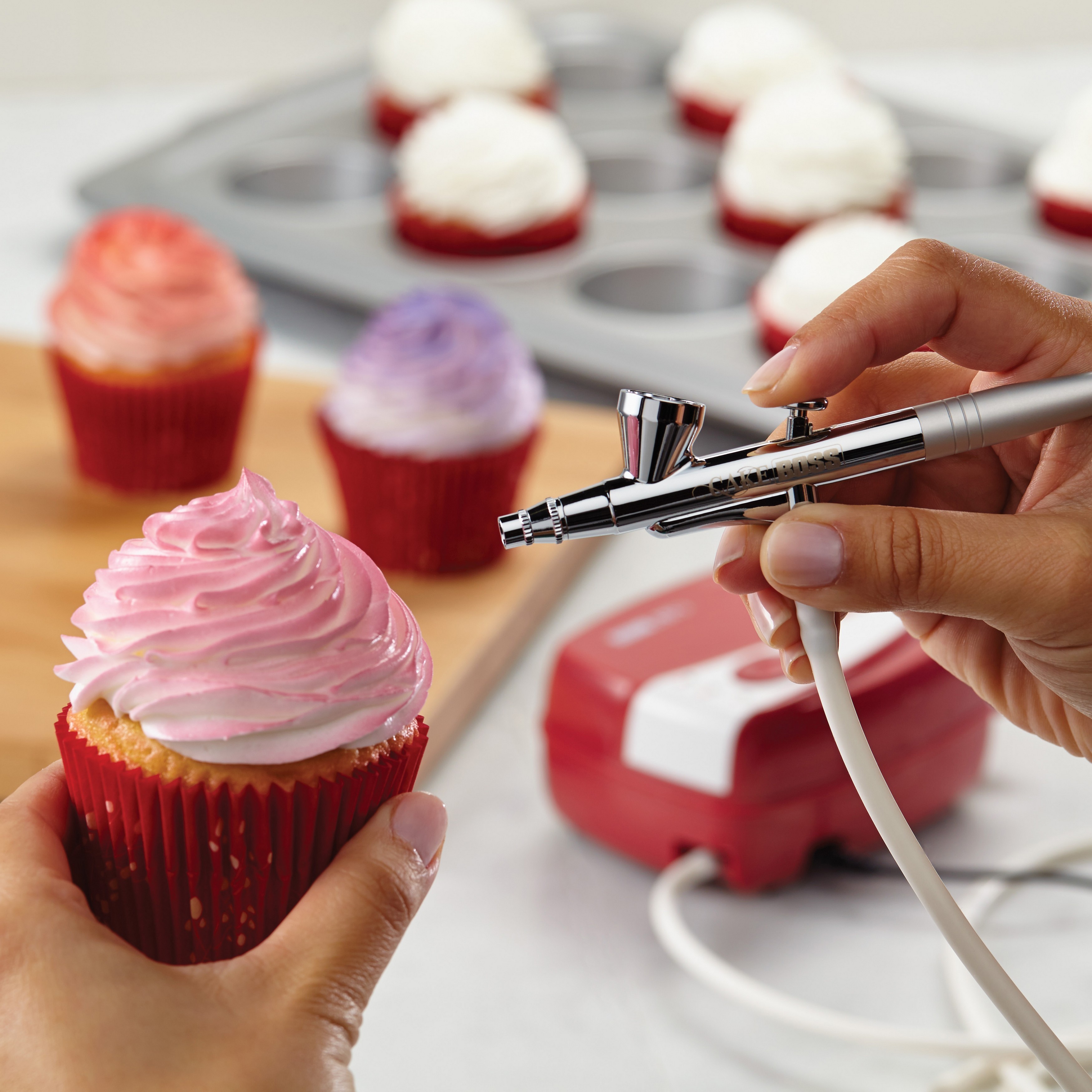 CAKE BOSS Airbrushing kit デコレーション用エアブラシ NEW Cake Boss Airbrushing Cake Decorating Kit w/ Compressor