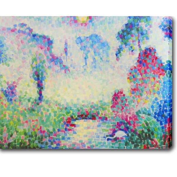 Jean Metzinger 'Paysage Pointilliste' Oil on Canvas Art - Multi
